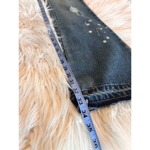 Joe’s Stewart Thick Stitch Flare Raw Hem Jeans vtg Rare! Series Read Blue sz 27 - Picture 10 of 10